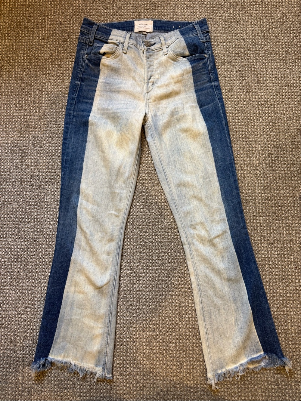 McGuire “Aaron” (Anthropologie) Two-Tone Blue Straight-Leg Jeans - Women